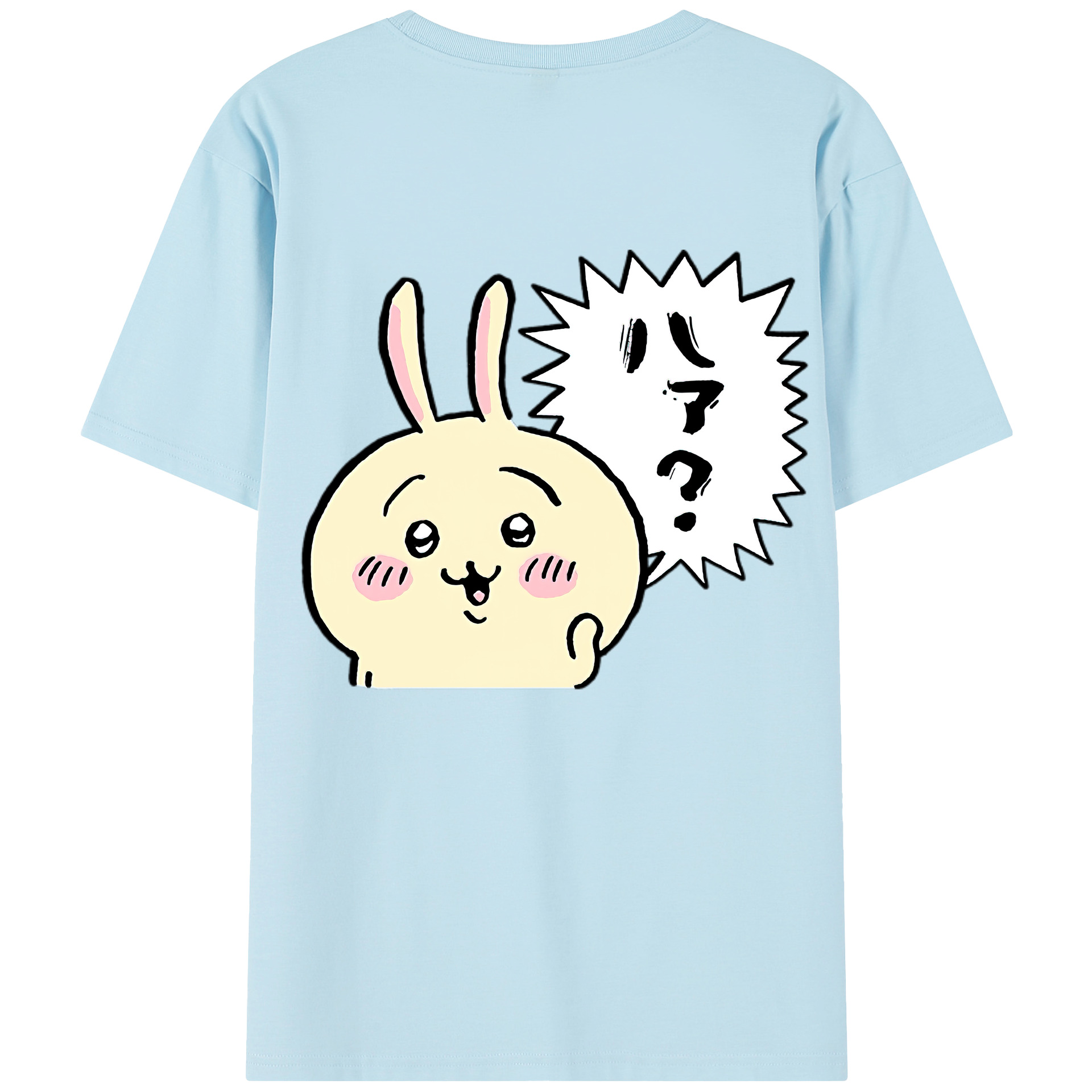 （画像用） ちいかわ うさぎ Chii-kawa usagi 綿100％半袖Tシャツ（背面プリント）